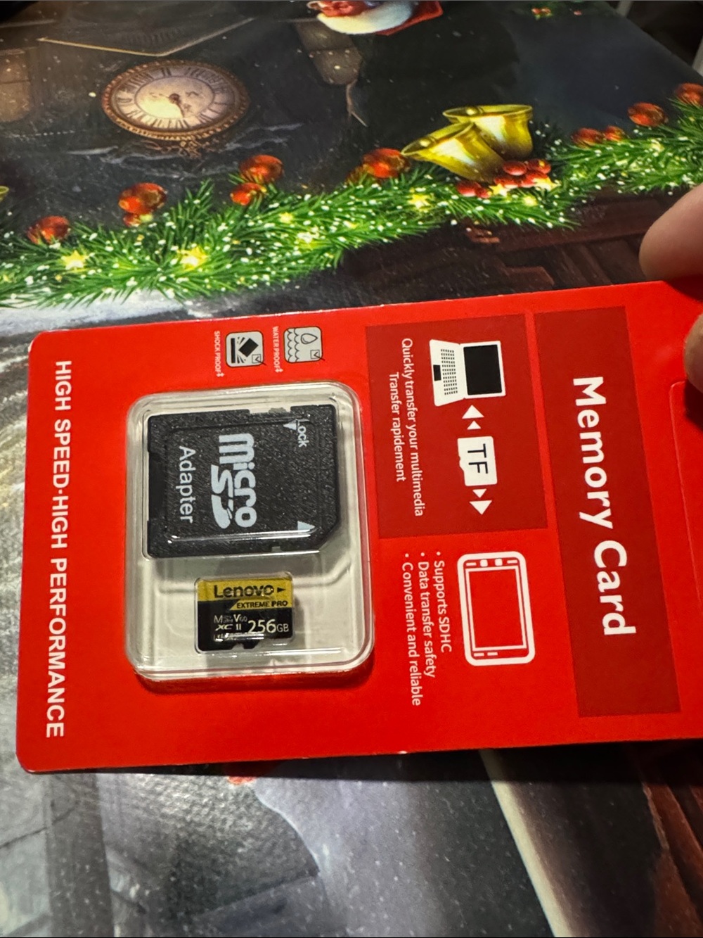 Lenovo 256GB microSDXC Memory Card with microSD-to-SD Adapter - Red